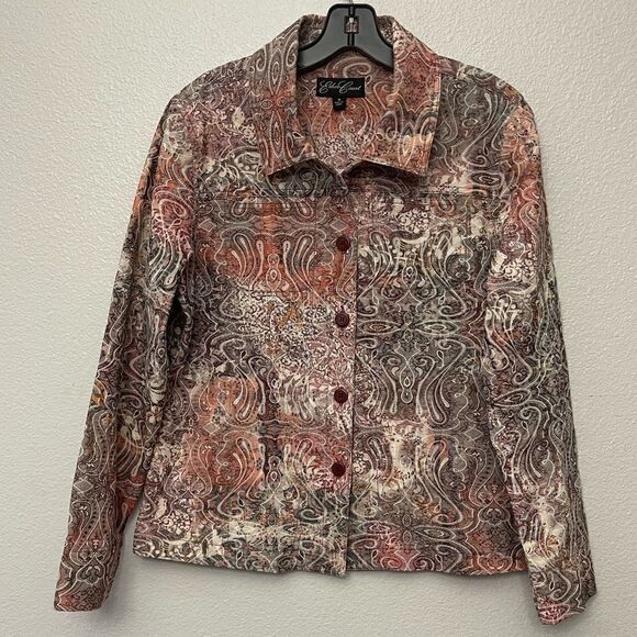 Eden Court Tapestry Style Lightweight Jacket Size Medium - Picture 1 of 7